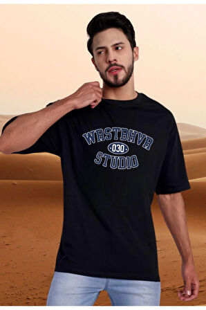 WRSTBHVR Baskılı Oversize Pamuk Tshirt