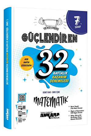 Ankara 7. Sınıf Güçlendiren 32 Haftalık Matematik Kazanım Denemeleri 2023