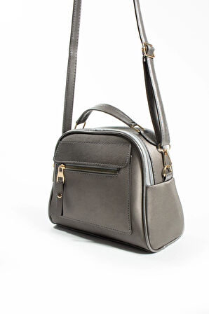 Orijinal Kadın Çapraz Ve Elde Ayarlanabilir Askılı Deri Dokulu Üç Gözlü Büyük Omuz Ve El Çantası