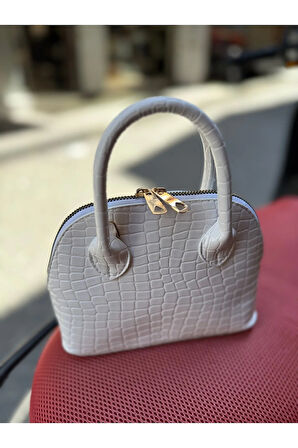 Kadın Parlak Mini Kroko Desen Uzun Askılı El, Omuz Çantası