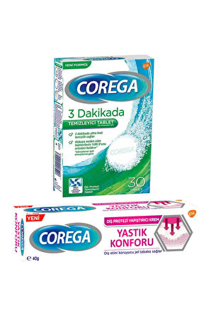 Diş Protez Temizleyici 30 Tablet + Diş Protez Yapıştırıcı 40 Gr