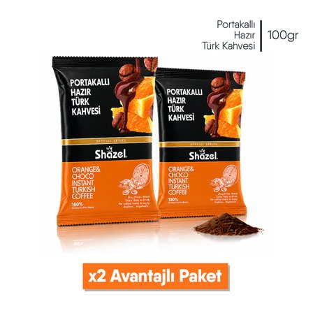 Shazel Portakallı Öğütülmüş Türk Kahvesi 2x100 gr 