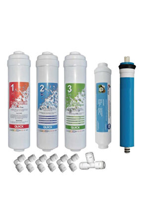 Inline Kapalı Kasa Tüm Su Arıtma Cihazlarına Uyumlu 5'li Filtre Takımı