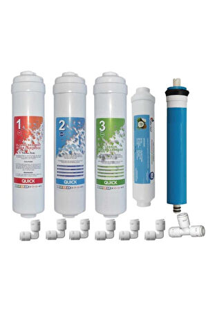 Inline Kapalı Kasa Tüm Su Arıtma Cihazlarına Uyumlu 5'li Filtre Takımı