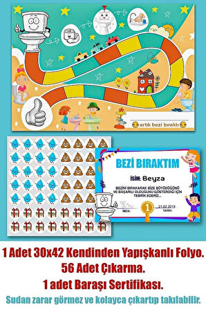 Eğlenceli Ve Eğitici Tuvalet Eğitimi Sticker Panosu 30x42cm