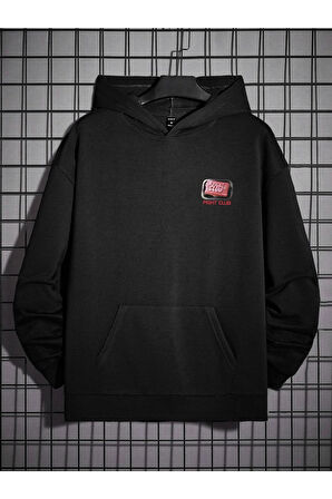Oversize Unisex Fight Club Baskılı 3 Iplik Şardonlu Sweatshirt Hoodie