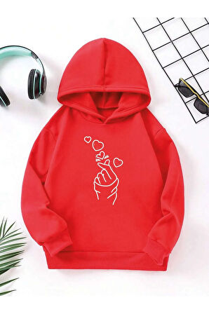 Çocuk Kapüşonlu Baskılı Sweatshirt