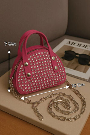 Lüks Mini Elmas Taş işlemeli El Ve Omuz çantası