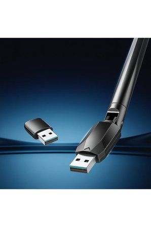 Wi-Fi 6 USB Kablosuz Ağ Adaptörü | 1200Mbps Hız | Harici Antenli | PC & Laptop Uyumlu Kolay Kurulum