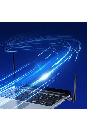Wi-Fi 6 USB Kablosuz Ağ Adaptörü | 1200Mbps Hız | Harici Antenli | PC & Laptop Uyumlu Kolay Kurulum