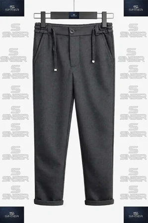 ERKEK Pantolon Bel Lastikli Likralı Paça Katlamalı JGR Stil