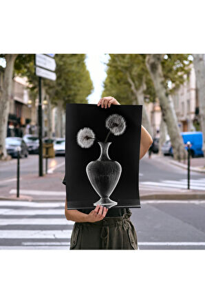 Çerçevesiz Poster Cam Vazo ve Karahindiba Çiçeği