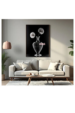 Çerçevesiz Poster Cam Vazo ve Karahindiba Çiçeği