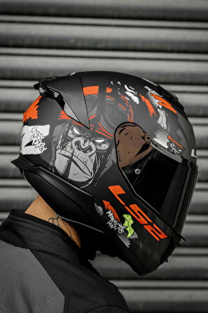 STREAM 2 ANGRY MONKEY MAT SİYAH-KIRMIZI KASK