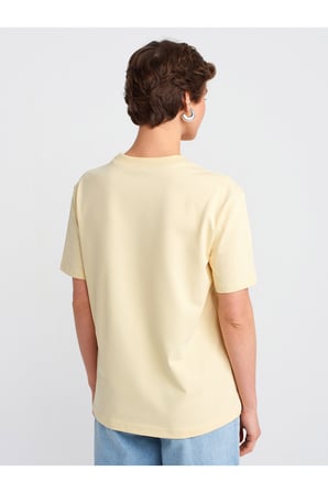 30312 Dekoratif Dikişli Bisiklet Yaka Tshirt-Siyah