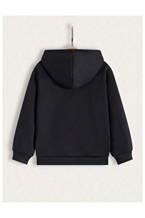 Çocuk Tasarım Kuromi Kalp Baskılı Kapüşonlu Sweatshirt Pamuklu