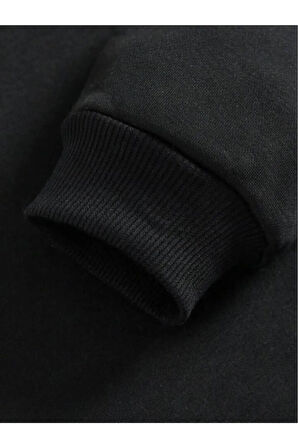 Çocuk Tasarım Kuromi Kalp Baskılı Kapüşonlu Sweatshirt Pamuklu
