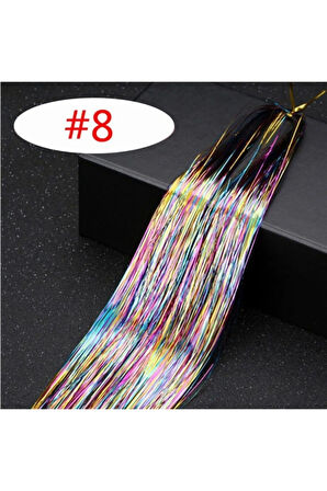 Saç Simi Renkli Ve Saç Üzerine Düğümle Bağlanan 110-120 Cm Açık Uzunlukta Hair Tinsel