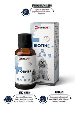 Plus +b For Dogs Biotine Damla 100 Ml + Zinc + Multi Vitamin ( Köpekler Için Tüy Sağlığı Damlası )