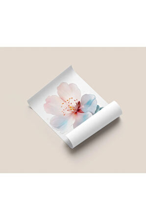 Çerçevesiz Poster Badem Çiçeği Pembe Tomurcuklu