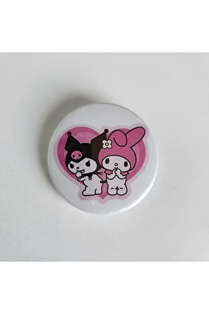 Kuromi And My Melody Buton Rozet