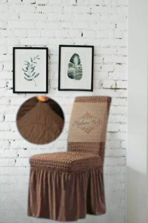 1 Adet Bürümcük Etekli Likralı Esnek Yıkanabilir Sandalye Kılıfı,45x45x60 Ölçüde Sandalye Örtüsü