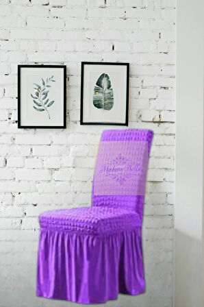 1 Adet Bürümcük Etekli Likralı Esnek Yıkanabilir Sandalye Kılıfı,45x45x60 Ölçüde Sandalye Örtüsü