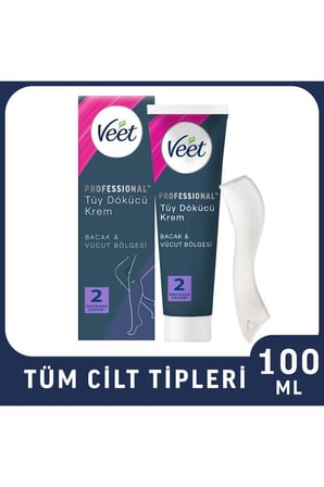 Professional Tüm Cilt Tipleri Tüy Dökücü Krem Bacak ve Vücut 100 ml
