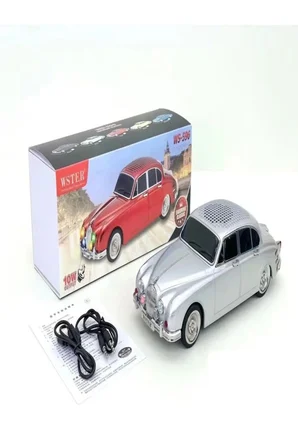 WS-596BT 1967 Model Jaguar Mark 2 10W Bluetooth Hoparlör Fm Radyo USB Tf Aux Destekli Speaker