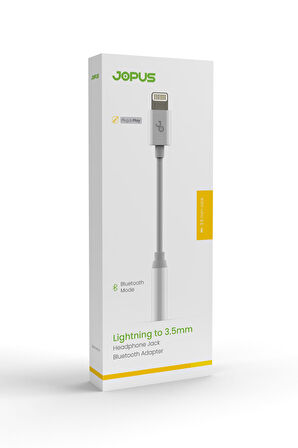 Iphone Kulaklık Dönüştürücü Bluetooth Modlu Baglanti 3.5mm Dönüstürücü Jo-ıb01 Beyaz