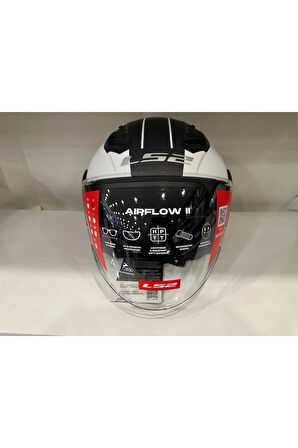 KASK LS2 AIRFLOW 2 COVER MAT SİYAH-KIRMIZI-BEYAZ