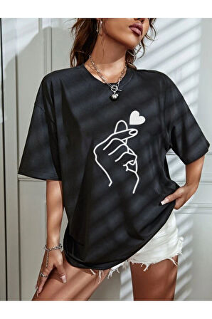 LUNAVISTA Kalp Atışı Baskılı unisex T-shirt