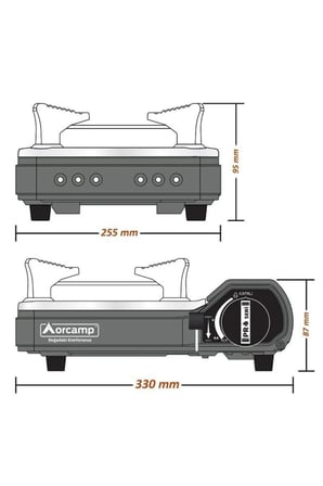 Orcamp Tekli Portatif Ocak Gri + 8 Adet 227 ml Kartuş