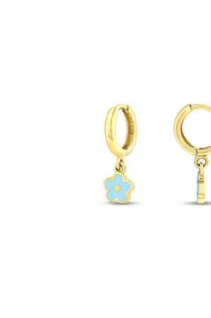 Altın Çiçek Çocuk Küpe - 14K