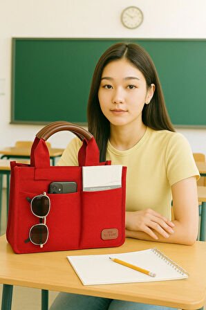 Kadın Günlük Kanvaz Kumaş Tote Çanta – Çok Gözlü, Fermuarlı, Omuz ve El Çantası