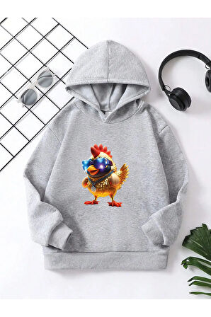 Çocuk Kapüşonlu Baskılı Sweatshirt