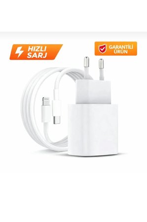 iPhone 11 / 12 / 13 / 14 Düz ve Pro Serilerine Uyumlu Orjinal 20 w Set Kablo + Adaptör