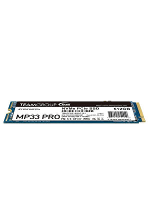 Team MP33 Pro 512B 2400MB/s - 2000MB/s Gen3x4 PCI-e NVMe M.2 2280 TM8FPD512G0C101