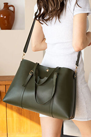 Kadın Çapraz Askılı Kaliteli Deri Büyük Çanta