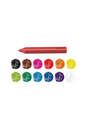 Plastello Jumbo Üçgen Elleri Kirletmeyen Yıkanabilir Pastel Boya Kalemi 12'li