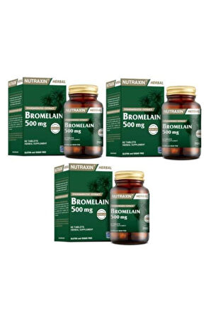 Nutraxin Bromelain 60 Kapsül 3 Adet