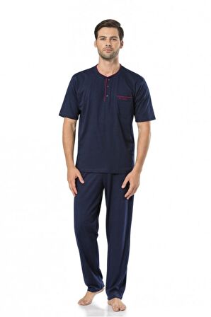 5370 3'lü Lacivert Pijama Takımı