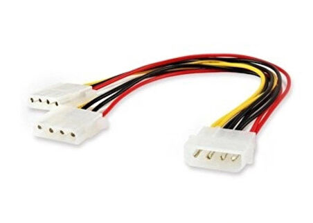 Prige 4 Pin Molex 2Lİ Power Çoklayıcı 2 Çıkış 1 Giriş Supply Kasa 2Lİ Power Kablo