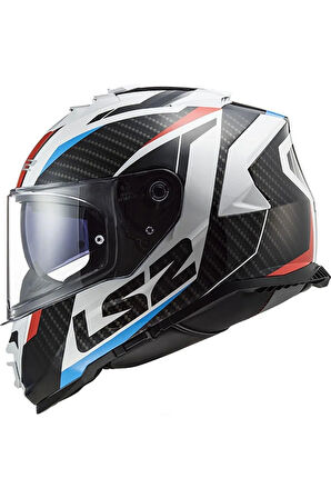 Storm 2 Racer Blue Red Motorcu Kaskı Uyumlu