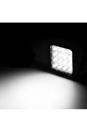 4 Adet 12v-24v Uyumlu 48w Off Road Sis Farı Sis Lambası 16 Led Kare Çalışma Lambası Su Geçirmez