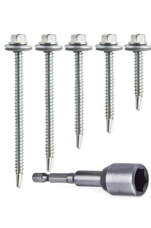 100 Adet 5,5x25 Mm Çatı Vidası Matkap Uçlu Trapez Sac Vidası Akıllı Vida