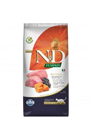 N & D Pumpkin Kuzu Etli Bal Kabaklı Ve Yaban Mersinli Tahılsız Kısırlaştırılmış Kedi Maması 5kg