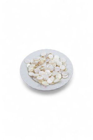 10 mm Yandan Delikli Krem Boncuk (40 Adet)