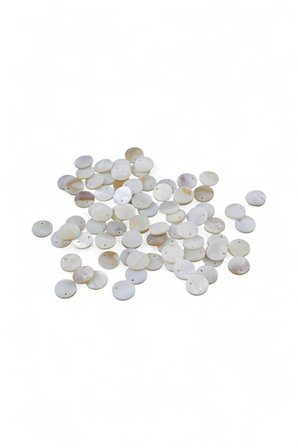 10 mm Yandan Delikli Krem Boncuk (40 Adet)