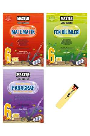 6. Sınıf Master Matematik Fen Bilimleri ve Paragraf Soru Bankası 3lü Set